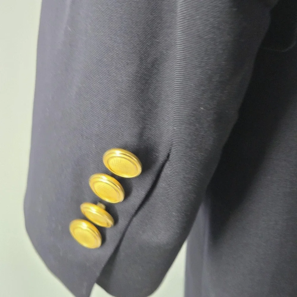 Hart Schaffner Marx Blazer Mens 44R Blue Wool Single-Breasted 2 Button USA